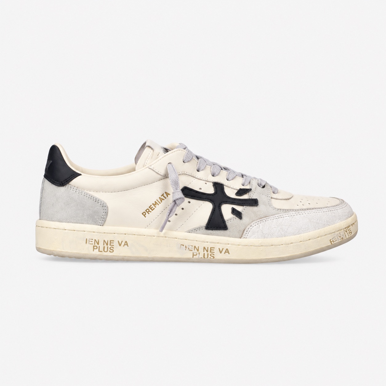 Premiata Bskt Clay 7262 — Blanco roto / gris / negro