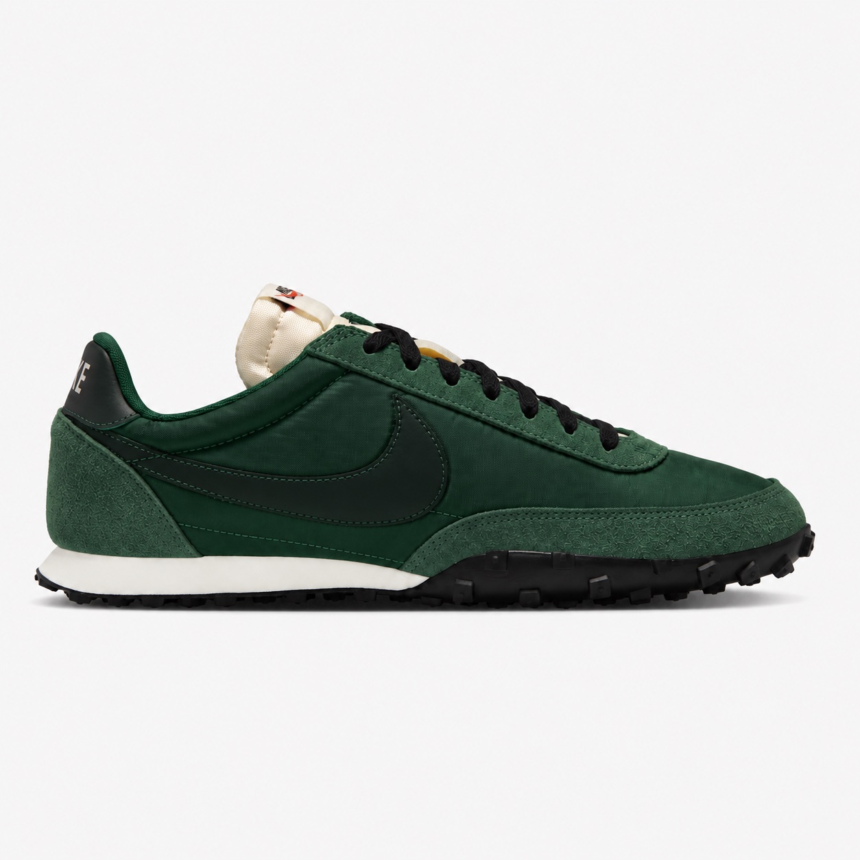 Nike Waffle Racer — Verde oscuro / negro / crema
